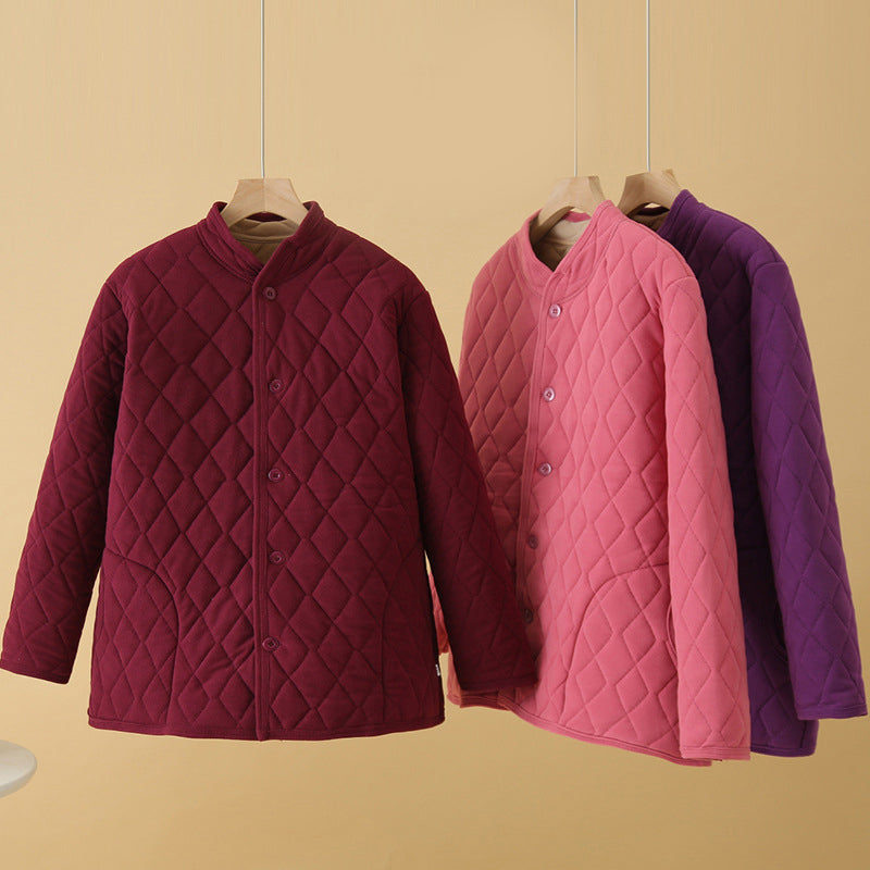 Quilted Velvet Warm Cotton Coat