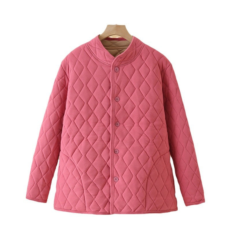 Quilted Velvet Warm Cotton Coat