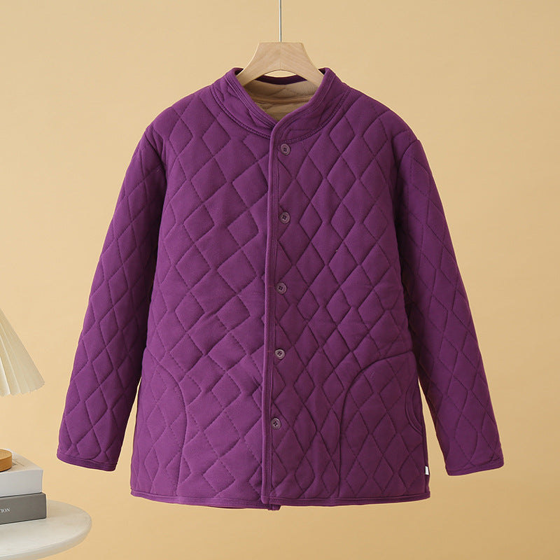 Quilted Velvet Warm Cotton Coat