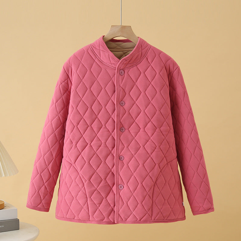 Quilted Velvet Warm Cotton Coat