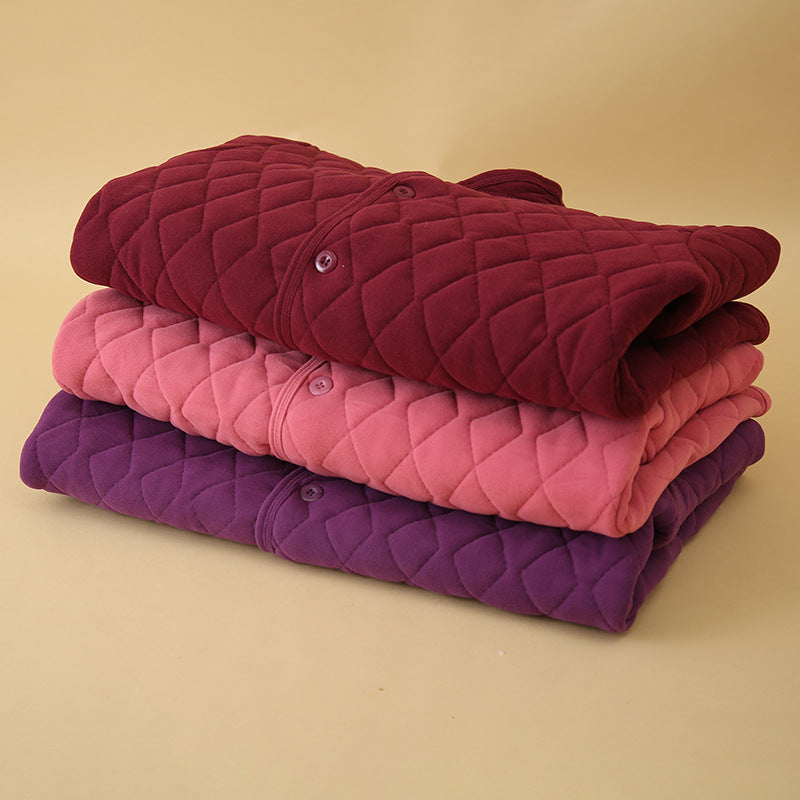 Quilted Velvet Warm Cotton Coat